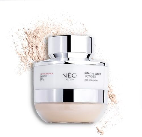 NEO MAKE UP Cipria - Satin Loose Powder - Cipria in Polvere Libera - Effetto Glow - Cipria Minerale con Niacinamide & SPF10 - Make-up Ultra Leggero con Azione Anti-Età - Trasparente - 10g
