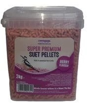 Wild Bird Food Suet Pellets and Fat Balls, Garden Bird Feed (Berry 3kg)