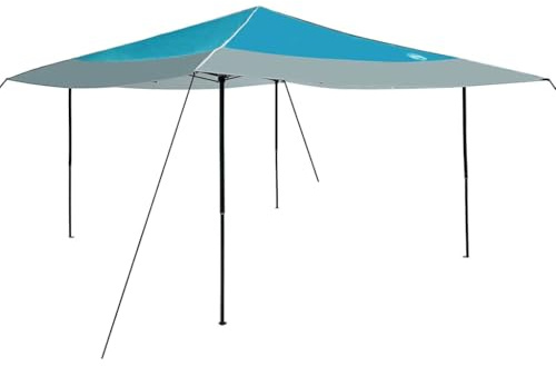 vidaXL Pop-up Canopy Tent Blue 400 x 400 cm Fabric, Garden and Terrace, Modern Shade Tent, Pop-Up Canopy for Outdoor Events, Festive Pavilion, Wedding or Picnic Shelter