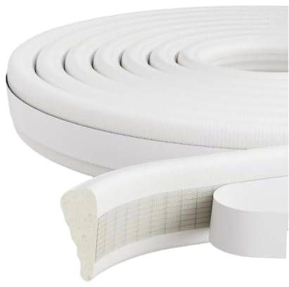 Striscia Di Tenuta For Porte E Finestre, Isolamento Acustico In Schiuma Acustica For Scorrevoli, Guarnizione In Cotone Antivento Fonoassorbente, Riempitivo For Fessure(White 4M)
