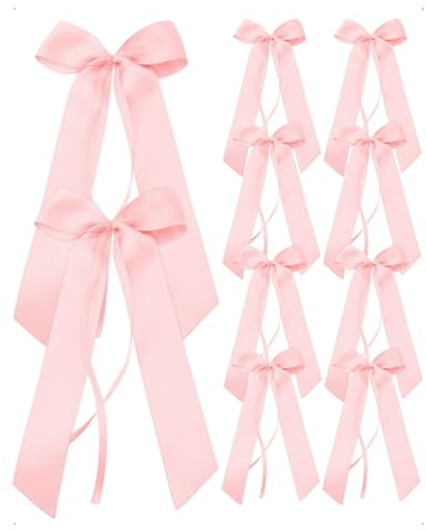 SanKristo 10 Pcs de Lazos de satén para Coches de Boda, Lazos Decorativos Envolver Regalos, Manualidades, árboles de Navidad, decoración Bodas, decoración mesas, Rosa