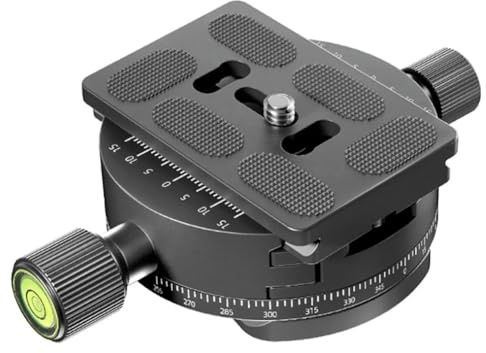 Nxyupv Cabezal de Trípode con Abrazadera de Placa de Liberación Rápida Giratoria Panorámica de 360°, Base de Liberación Rápida Universal para Fotografía de Cámaras DSLR.