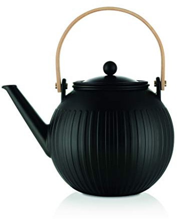 BODUM 11920-259 Douro Théière à Piston en Porcelaine avec Filtre en Acier Inoxydable, 1,5 l