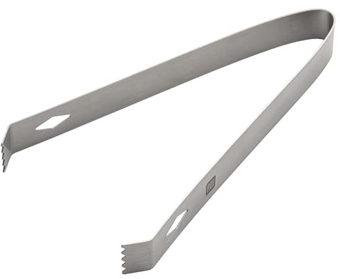 Restaurantware-6.3 Inch x 2.5 Inch Ice Tongs, 1 Small Ice Bucket Tongs - With Claw Grip Teeth, Ergonomic Grip, Silver Plated Stainless Steel Tongs For Ice Buckets, For Bars, Buckets, Or Serving
