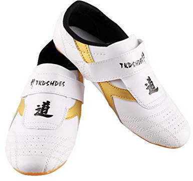 Dilwe Chaussures Taekwondo, PU cuir souple Semelle de boxe Karate Chaussures pour Mixte adulte 40 length250cm intérieure