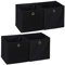 4 x Aufbewahrungsbox Stoff, quadratisch, Aufbewahrung für Regal, Stoffbox in Würfelform, HxBxT: 30 x 30 x 30 cm, schwarz