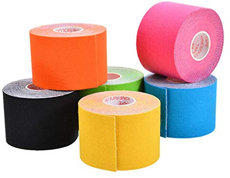 Jabtraxx 6 Rolls 5 m x 5 cm Muscle Support Tape E-Book Application Examples Muscle Support Elastic Strapping Tape Sports Tape 6 Rolls 5 m x 5 cm