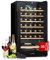 Klarstein Weinkühlschrank, Getränkekühlschrank Schmal, 1 Zone Kühlschrank mit Glastür, Getränkekühlschränke Freistehend, Weinkühlschrank Klein, Weinkühlschränke mit UV-Schutz, 4-18°C, 36 Flaschen