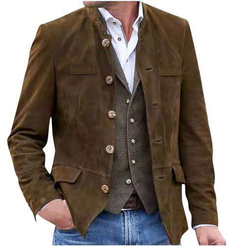 NUSGEAR Chaqueta Hombre Otoño Invierno Blazer Cardigan Abrigo Casual botones Moda Retro Jersey Chaqueta cálida Informal Cómodo elegante Outwear Tops 2024