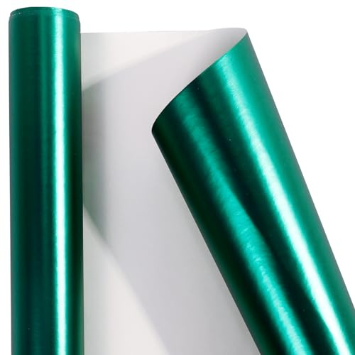 HBell Rotolo di carta da regalo metallizzata, 43 cm x 10 m, in tinta unita, opaca, perfetta per confezioni regalo, artigianato fai da te, matrimoni, compleanni, Natale, baby shower, decorazioni