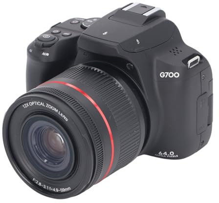 Digitalkamera, 4K Kameras für Fotografie und Video, 64 MP WiFi, 180° Flip Screen, Vlogging Kamera, 12 facher Zoom, Anti Shake Kompaktkamera für Wandern, Camping, Reisen