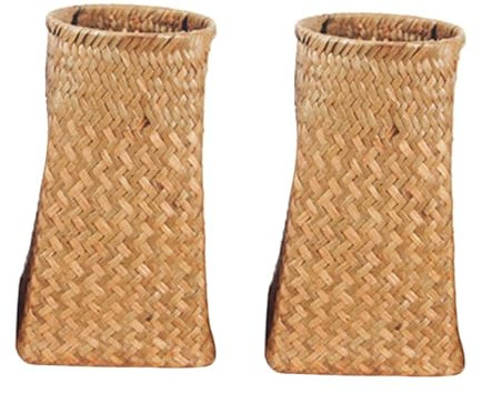 BESPORTBLE 2St Blumenkorb aus Stroh Blumenvase Home Decor vases hausdeko seegraskorb steckvase Gewebte Vase Retro-Vasen Heimdeko Dekoration Links Weben schmücken Blumen und Pflanzen Protokoll