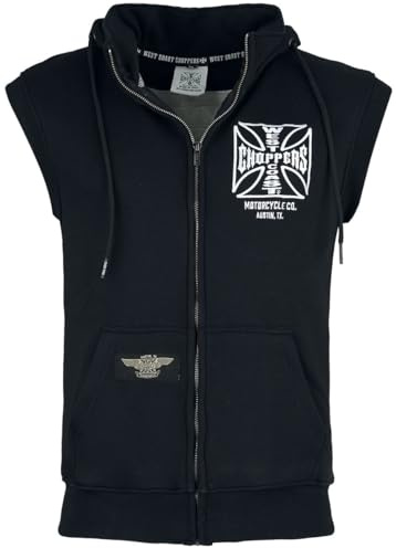 WEST COAST CHOPPERS WCC OG ATX Sleeveless Zip Hoodie Männer Weste schwarz 3XL