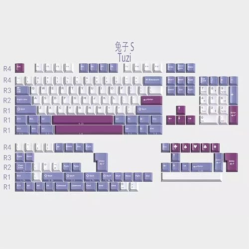 163 Keys Doubleshot Keycaps Cherry Profile Tuzi Keycaps Set 7u Spacebar Fit for 61/64/87/104/108 Cherry Mx Switches ISO ANSI Layout Mechanical Keyboards Alice Keyboards