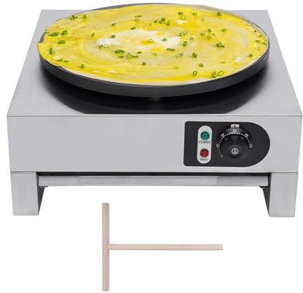 Crepiera Elettrica Antiaderente, Crepiera Elettrica Commerciale, Temperatura Regolabile, per Cucina Domestica, Ristorante, Panetteria, per Blintzes, Uova, Tortilla