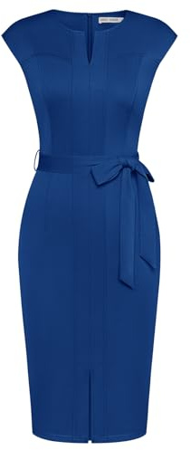GRACE KARIN Women Bodycon Dress Cap Sleeve Business Dresses with Belt Formal Dress