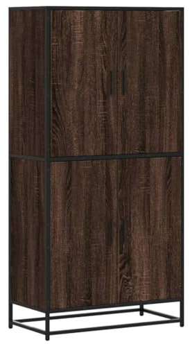 vidaXL Highboard, Sideboard mit Stauraum, Kommode Anrichte für Schlafzimmer Wohnzimmer, Schrank Hochschrank Beistellschrank, Eichen-Optik Holzwerkstoff