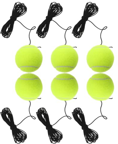 Alipis 6pièces Kit Entraînement De Tennis avec Balles Et Rebondisseur Intégré pour Pratique à Domicile
