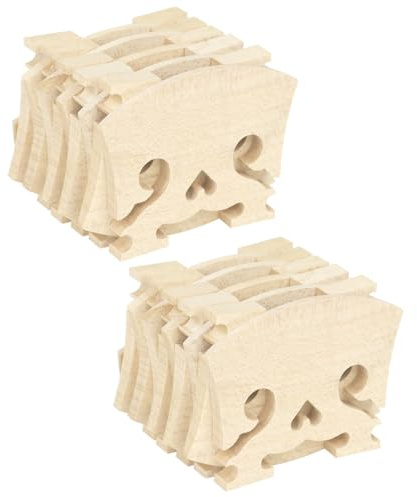 TOVINANNA 10 Piezas de Puente de Violín de Arce Forma de Corazón para Reemplazo, Madera Resistente y Lisa, Diseño Elegante para Actuaciones y Grabaciones