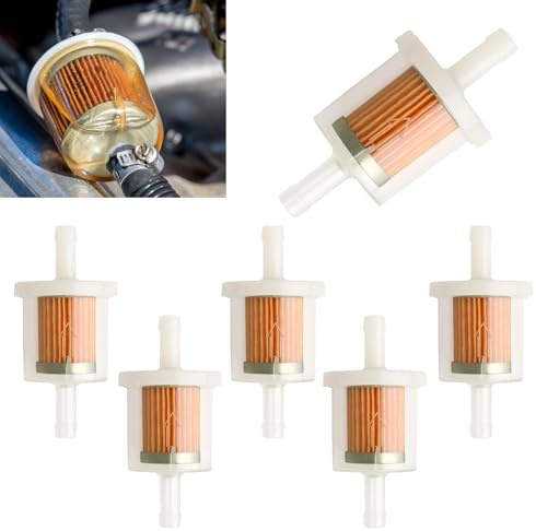 6 Filtros Gasolina Moto 8 mm, Filtro de Combustible Universal, Alta Precisión de Filtrado, Filtro de Óxidovde Hierro,Filtro de para Motor, Motocicleta, Scooter, Tractor