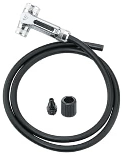 Topeak TwinHead DX Upgrade Kit – Heavy-Duty Full Metal Pump Head with Air Release Button, Long Hose & Universal Presta/Schrader/Dunlop Valve Compatibility