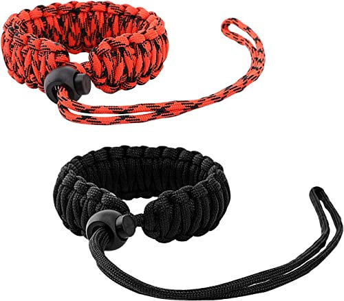 MoKo DSLR/DSLM Handschlaufe Kamera, [2 Stück] Nylon Paracord Kamera-Handschlaufe Wrist Strap kordel kameragurt Handstrap für Nikonöse Nikon sony fuji gopro wii switch canon, Schwarz & Rot-Schwarz