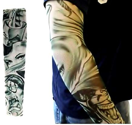 Manicotto tattoo - manica - tatuaggio finto - immagine - clown malefico - tatoo - mezza manica - tribale - idea regalo originale - w26 - t26