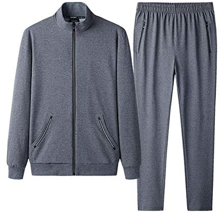 DOSLAVIDA Herren 2-teiliges Jogging-Sweatanzüge Casual Athletic Trainingsanzug Set Full Zipper Training Sportswear Anzüge - - X-Large