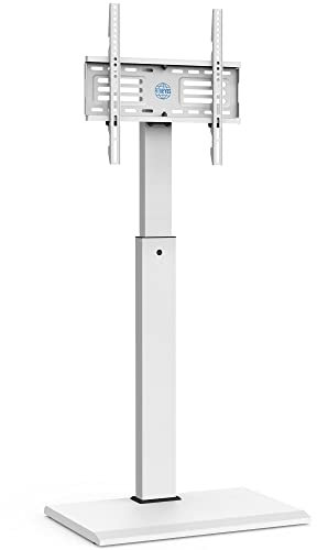 FITUEYES TV Ständer Weiss mit Eisenbasis TV Standfuss Fernsehstand höhenverstellbar schwenkbar für 26 bis 65 Zoll Flachbildschirm bis zu 40kg Max. VESA 400 * 400