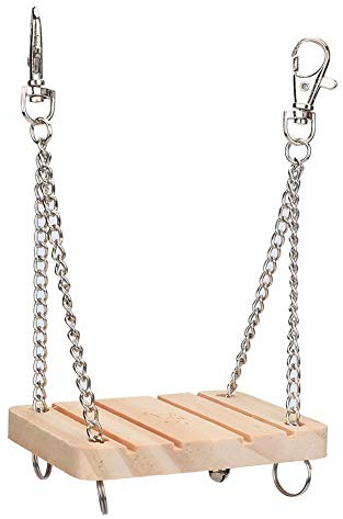 Giocattolo per piccoli animali, altalena in legno per piccoli animali Giocattolo da letto sospeso Giocattolo molare per animali domestici Gabbia per animali Amaca Giocattolo per criceti