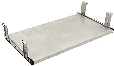 FRMSAET Möbler Tillbehör Kontorsprodukter Kostymer Hårdvara 53cm / 60cm / 76cm Tangentbordslåda Trähållare under skrivbord Justerbar höjdplattform. (60cm, Grå sten)