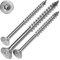 SCREW REBEL Spanplattenschraube Edelstahl A2, 6 x 80 mm - 100 Stück, TX30, Teilgewinde, Cut-Spitze, Holzschraube mit Senkkopf