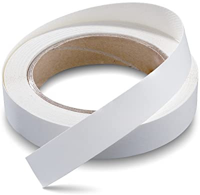 FAKILO 19mm Melamin Kantenband Weiß, Melamin Umleimer Einfaches aufbügeln, 8m Rolle Vorgeklebtes Furnierband für Schrankreparaturen und Möbelrestaurierung