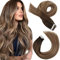 Moresoo Braun Tape in Extensions Echthaar 35cm Haarverlängerung Echthaar Tape Extensions Echthaar Remy Dunkelbraun bis Hellbraun mit Goldblond Remy Hair Extensions #4/10/16 50g 20pcs 14 Inch