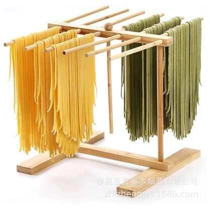 zklaseot Secadores de Pasta, Rejilla For Secar Pasta con Varilla De Transferencia Y 12 Barras, Fácil De Transferir For Secar Pasta Y Cocinar, Diseño De Suspensión For Almacenamiento Grande