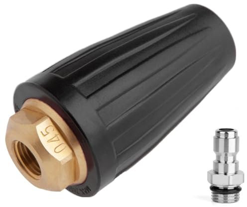 Boquilla Giratoria Turbo, Boquilla De Pulverización De Cabeza Turbo Giratoria De 360° Para Limpiador De Pistola De Alta Presión, 4000 Psi, 1.311 Mm Calibre, Conexión Rápida De 1/4 Pulgadas. (Negro)