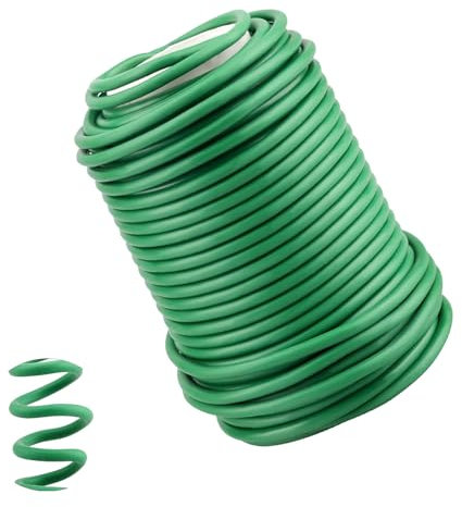 YINGLUOEU 3.5mm Alambre de Jardín Alambre Jardineria Verde Cuerda Huerto con Revestimiento de Goma Atadura de Cables de Fijación de Plantas para Vides