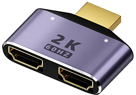MinnowXY Splitter compatibile HDMI, 1 in 2 uscite, sdoppiatore 2K per FullHD 2K a 60 Hz, 1920 x 1080, splitter 3D (da 1 sorgente a 2 display)