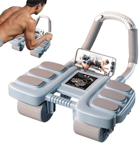 Ab Roller – Rouleau d'exercice pour abdominaux d'intérieur | Roue abdominale à à 4 roues, automatique, rouleau abdominal intelligent à quatre roues avec automatique