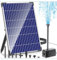 Biling Solar Teichpumpe mit Filter 12W 605L/H, Solar Springbrunnen für außen mit mit mit 2 m Wasserschlauch und 5m Kabel, Wasserdurchfluss-Regelventil, 4 Düsen DIY Wasserspiel für Garten Teich Brunnen