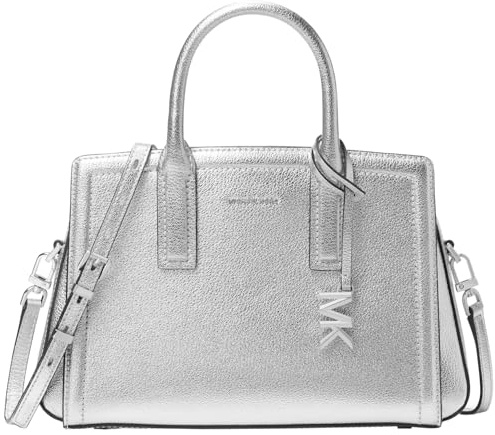 Michael Kors Laila Small Satchel, Silver-Tone Hardware/Silver