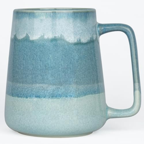 HYTYSKAR 24 OZ Extra Large Ceramic Coffee Mug, Jumbo Coffee Mugs, Big Tea Cups with a Large Handle for Office and Home, Microwave and Dishwasher Safe (24 OZ Light Green)