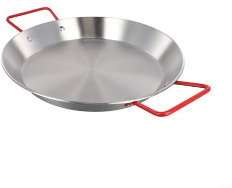 Ciotola per paella in acciaio inox, piatto da portata per frutti di mare, wok, snack, pentole da cucina, 20,3 cm, argento