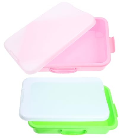 Yardwe 2piezas Caja De Almacenamiento De Arena Plástico Bandeja De Actividades Portátil con Tapa Arenero Infantil para Juguetes Pequeños y Manualidades Casa Aire