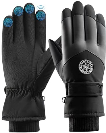 KASESSS Thermo Handschuhe Herren Damen, -30°C Skihandschuhe Herren, Winterhandschuhe Herrens, Ski Handschuh Herrens, Winter Gloves Men für Skifahren Wandern Radfahren