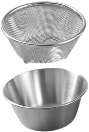LALADEFIEE Passoire Inox avec Bol Panier Égouttage Multifonction Rinceur Riz et Légumes Filtre Mailles Fines pour Cuisine Chinoise