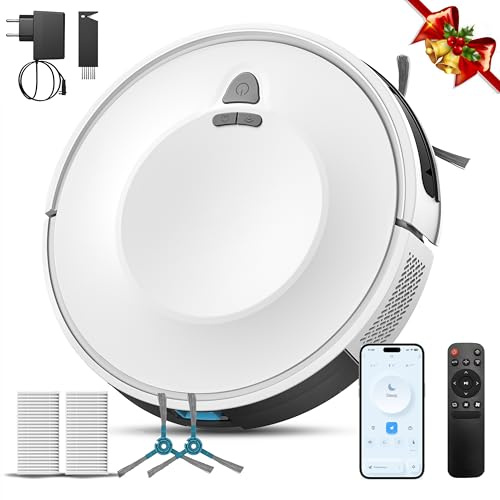 E2 Staubsauger Roboter mit Kartierung 10000 Pa, 150 Min. Laufzeit, 660 ml Großer Staubbehälter, APP-, Sprach- & Fernbedienungssteuerung, roboterstaubsauger Intelligente Reinigung für Tierhaare & Staub