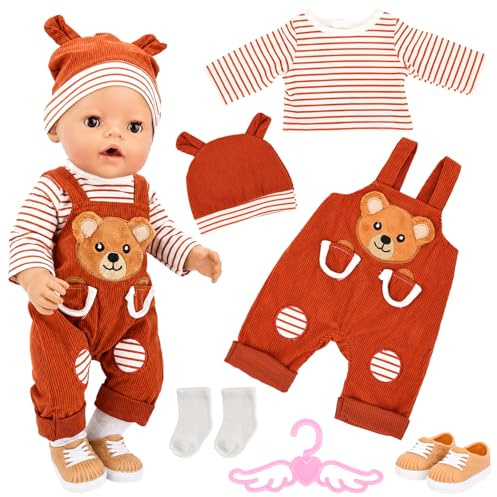 Miunana 6 Piezas De Ropa para Baby Doll Muñecas bebé de 35 - 43 CM 14-17''
