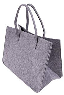 CB Home % Style Filzkorb Kaminholztasche 50 x 34 x 27 cm Kaminholzkorb Korb Filz Einkaufstasche Tasche Shopper Zeitungskorb (Hellgrau)