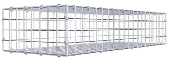 GABIONA Panier à pierre carré - Dimensions des mailles : 5 x 5 cm - Profondeur : 40 cm - Gabion : 100 x 20 x 40 cm (L x H x P) - Anneau en C